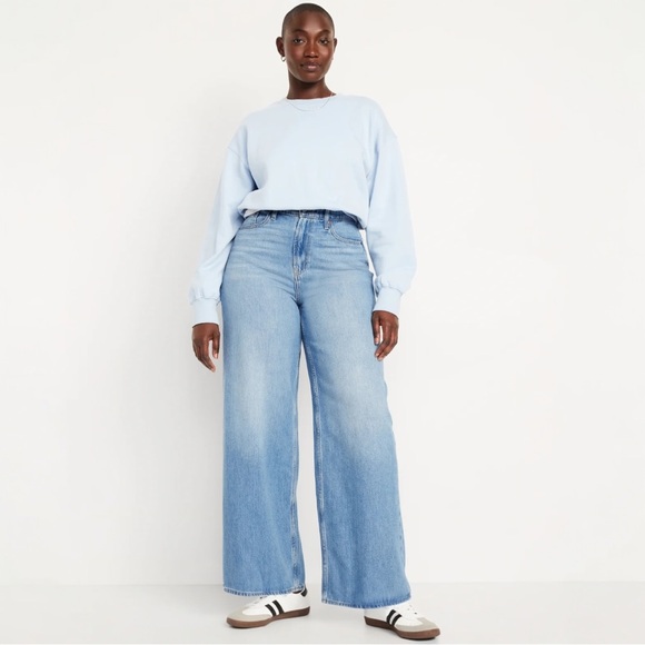 Old Navy High-Waisted Baggy Wide-Leg Jeans NWT 8 - Picture 3 of 9